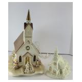 LIGHTED MUSICAL CHURCH & OTHER CHURCH DECOR