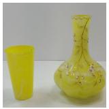 ANTIQUE ENAMELED VASE &