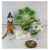 CAT PLANTER, IRISH DECOR, COLTS GNOME & MORE