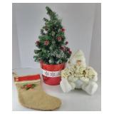 CHRISTMAS TREE, SANTA & STOCKING