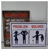 (2) MAN CAVE HUMOROUS SIGNS