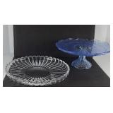 GLASS CAKE PLATE & PLATTER