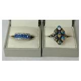 (2) STERLING SILVER COCKTAIL RINGS