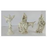 CERAMIC MARY, JOSEPH & ANGEL FIGURINES