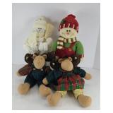 SNOWMAN & REINDEER PLUSH DECOR