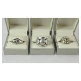 (3) STERLING SILVER FASHION RINGS