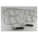 (4) CORNINGWARE HOLDERS & (2) CORNING WARE