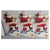 (3) CARDBOARD SANTA COCA COLA  ADVERTISING