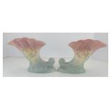 (2) HALL CORNUCOPIA PLANTERS