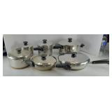 REVERE WARE COPPER BOTTOM PANS & LIDS