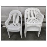 (8) PLASTIC OUTDOOR CHAIRS