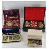 (4) JEWELRY BOXES WITH COSTUME JEWELRY