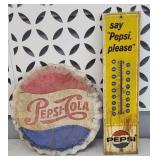 PEPSI THERMOMETER & BUTTON