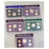 (5) UNITED STATES PROOF SETS