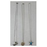 (3) STERLING SILVER NECKLACES