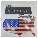 STEVENS FAMILY METAL SIGN