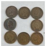 (8) INDIAN HEAD PENNIES