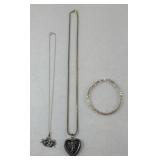 STERLING SILVER NECKLACES, BRACELET