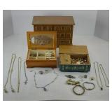 (3) JEWELRY BOXES W/ COSTUME JEWELRY