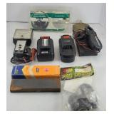 (2) POWER TOOL BATTERIES, TESTERS & MORE