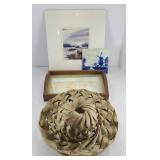 HAND WOVEN PALM LEAF HAT, SMALL WOOD TRAY & MORE