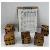 YARDZEE WOODEN DICE GAME