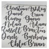 METAL CUTOUT OF DIFFERENT NAMES