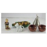 HUMMEL FIGURINE, COW CREAMER & VINTAGE POTTERY