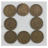 (8) INDIAN HEAD PENNIES