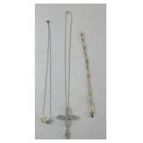 STERLING SILVER NECKLACES, BRACELET