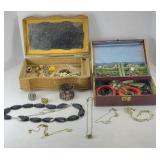 (2) JEWELRY BOXES WITH COSTUME JEWELRY