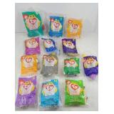 (12) BEANIE BABY MCDONALD TOYS SEALED 1990