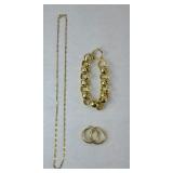 STERLING SILVER NECKLACE, BRACELET, EARRINGS