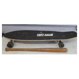 JUNIOR PAL # 25 BASEBALL BAT, TONY HAWK SKATEBOARD