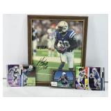 COLTS MARVIN HARRISON FOOTBALL SIGNED PHOTO, CARDS
