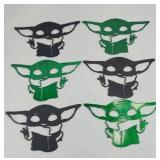(6) LASER CUT METAL BABY YODA