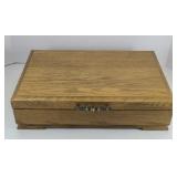 WOOD SILVERWARE CHEST