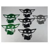 (6) LASER CUT METAL BABY YODA
