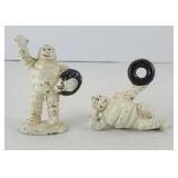 (2) MICHELIN MAN CAST IRON PAPERWEIGHTS