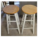 (2) WOODEN STOOLS