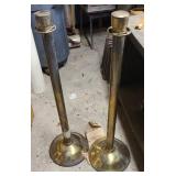 (2) BRASS FINISHED STANCHIONS