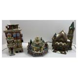 (2) CHRISTMAS HOUSES & FOUNTAIN