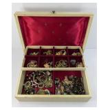 JEWELRY BOX W/ COSTUME JEWELRY