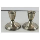 (2) WEIGHTED STERLING SILVER CANDLE HOLDERS