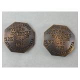 CALIFORNIA METAL DRIVER LICENSE BADGES