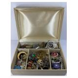 JEWELRY BOX W/ COSTUME JEWELRY