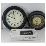 (2) STERLING & NOBLE CLOCKS, LARGE PRINT CLOCK