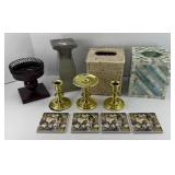 TISSUE BOX HOLDERS, CANDLE HOLDERS & COASTERS