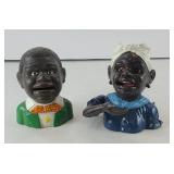 (2) BLACK AMERICANA CAST IRON BANKS