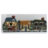 WOODEN VILLAGE W/ CUTOUTS FOR BATTERY CANDLES